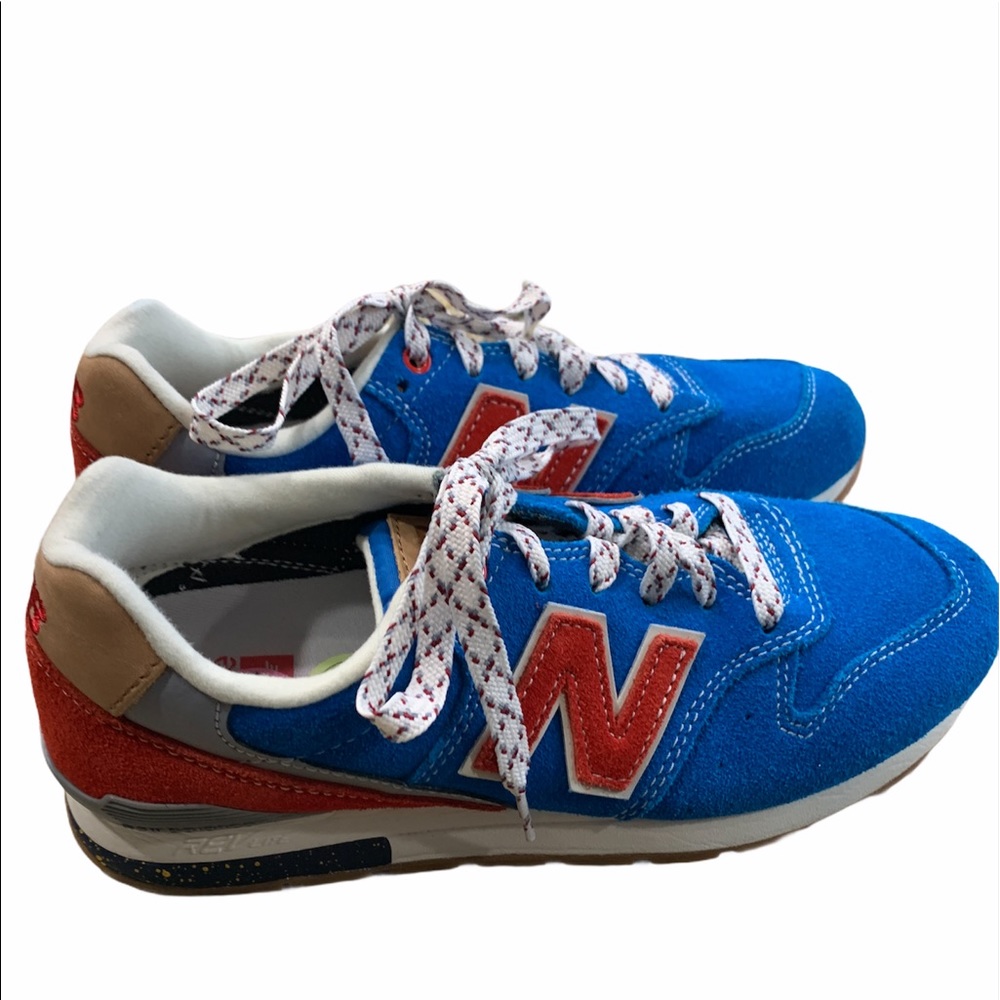 New Balance 996 Blue Red Suede Sneakers - Picture 2 of 9